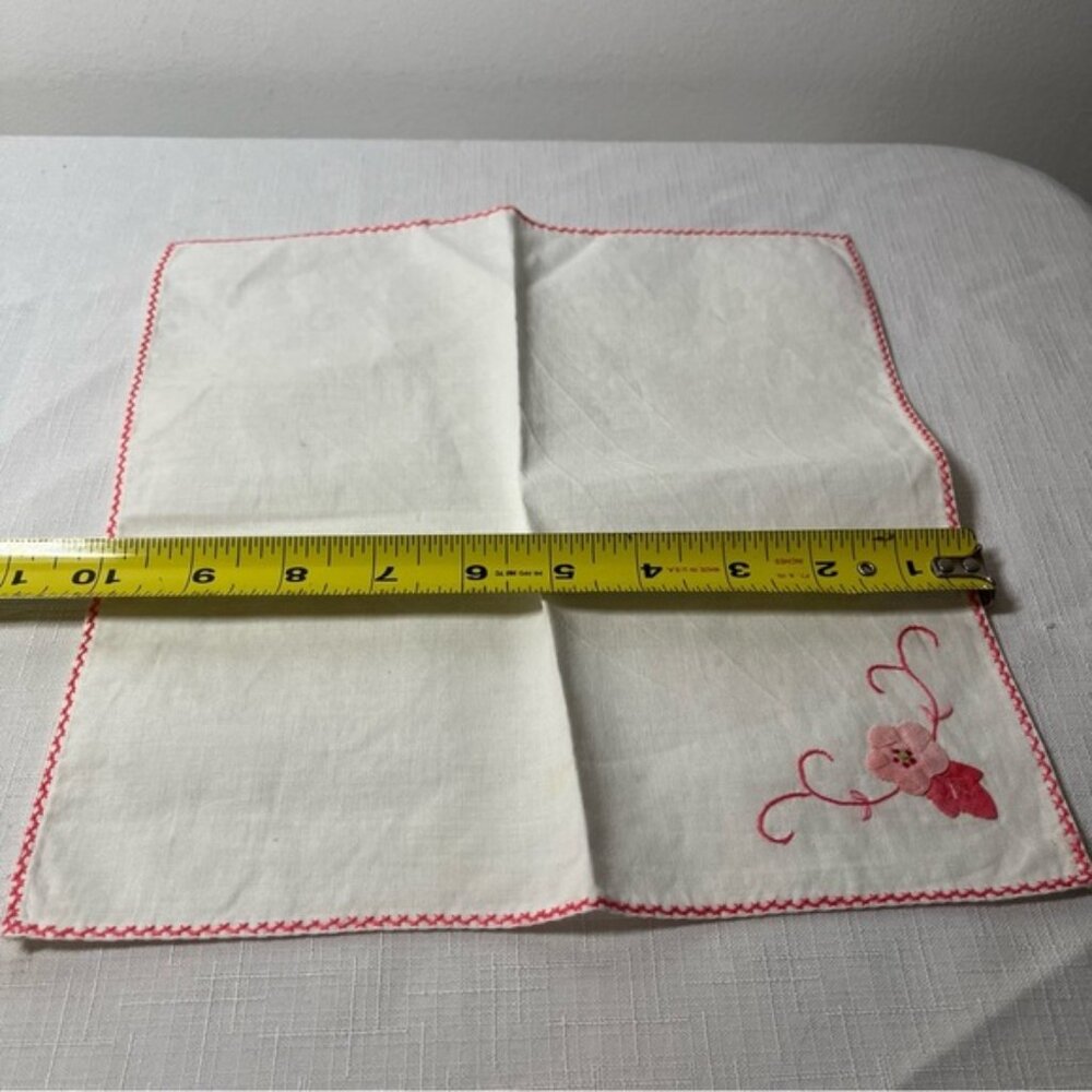 Embroidered Floral Napkins Vintage New - Picture 6 of 6